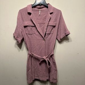 Free People Women’s | Clementine Texture Tie Purple Ash Wrap Mini Dress Size M